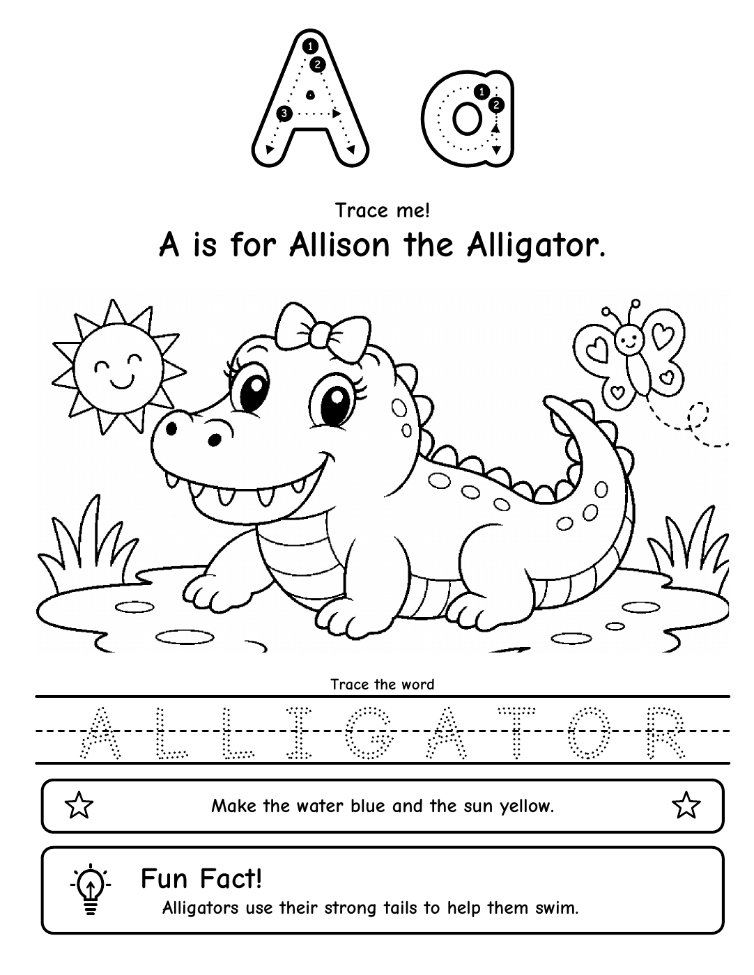 Tracing and coloring interior preview from ABC Animal Search & Color